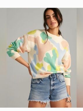 Anthropologie Bobo Choses abstract knit sweater